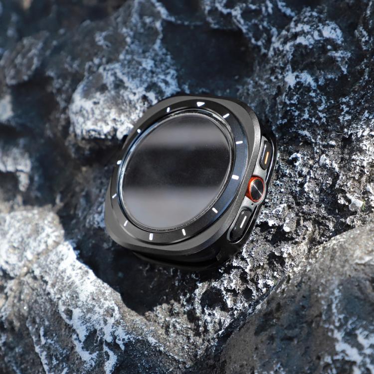 For Samsung Galaxy Watch Ultra 47mm / Ultra 2025 Aluminum Alloy Metal PC Watch Protective Cover(Black White) - Watch Cases by buy2fix | Online Shopping UK | buy2fix