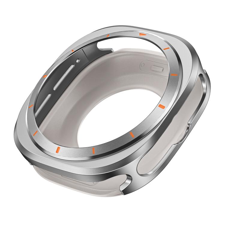For Samsung Galaxy Watch Ultra 47mm / Ultra 2025 Aluminum Alloy Metal PC Watch Protective Cover(Grey Orange) - Watch Cases by buy2fix | Online Shopping UK | buy2fix