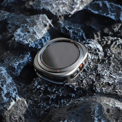 For Samsung Galaxy Watch Ultra 47mm / Ultra 2025 Aluminum Alloy Metal PC Watch Protective Cover(Grey Orange) - Watch Cases by buy2fix | Online Shopping UK | buy2fix