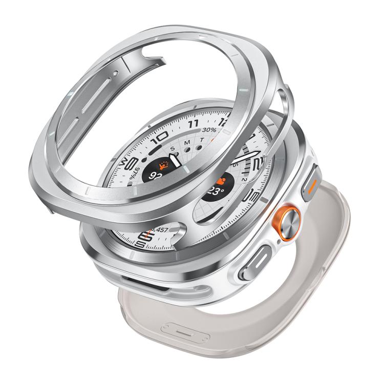 For Samsung Galaxy Watch Ultra 47mm Aluminum Alloy Metal PC Watch Protective Case(Silver Orange) - Watch Cases by buy2fix | Online Shopping UK | buy2fix