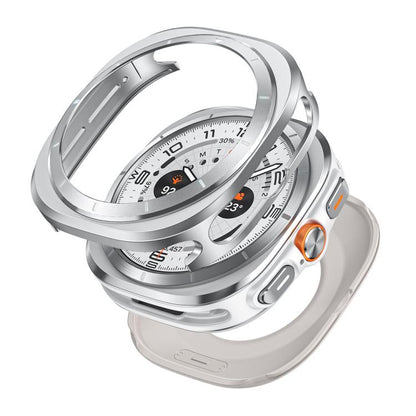 For Samsung Galaxy Watch Ultra 47mm Aluminum Alloy Metal PC Watch Protective Case(Silver Orange) - Watch Cases by buy2fix | Online Shopping UK | buy2fix