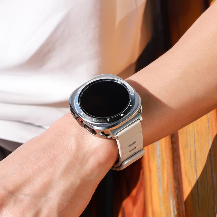 For Samsung Galaxy Watch Ultra 47mm Aluminum Alloy Metal PC Watch Protective Case(Silver Orange) - Watch Cases by buy2fix | Online Shopping UK | buy2fix