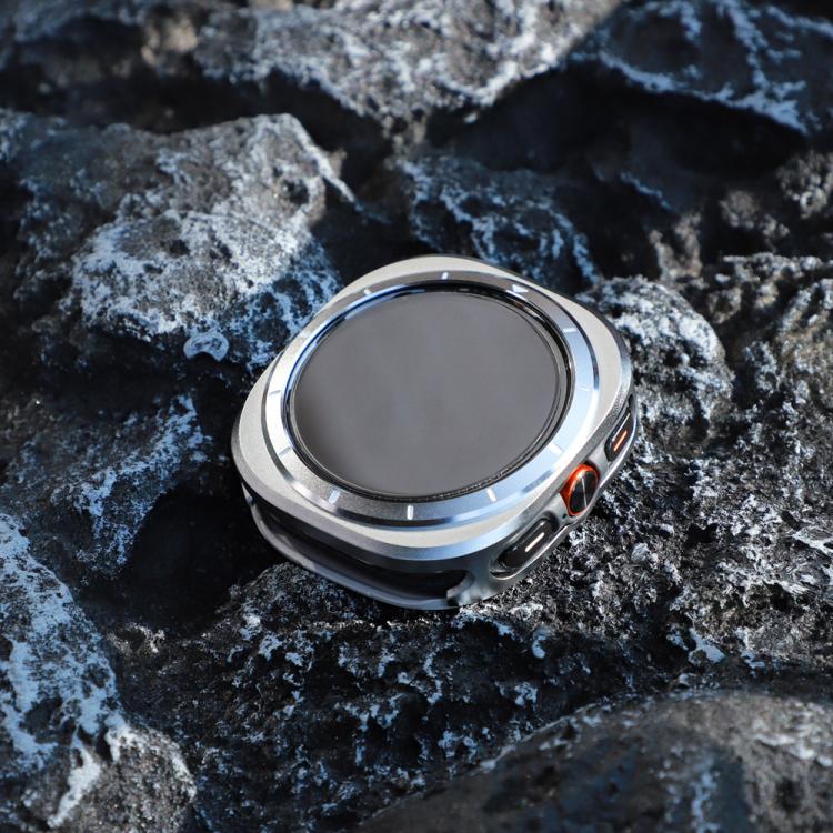 For Samsung Galaxy Watch Ultra 47mm Aluminum Alloy Metal PC Watch Protective Case(Silver Orange) - Watch Cases by buy2fix | Online Shopping UK | buy2fix