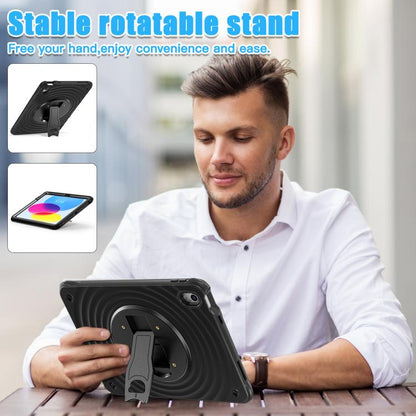 For iPad 2025 / 2022 Holder Silicone Hybrid PC Tablet Case(Black) - iPad 2025 / 2022 Cases by buy2fix | Online Shopping UK | buy2fix