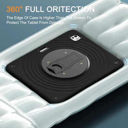 For iPad Pro 13 2024 Holder Silicone Hybrid PC Tablet Case(Black) - iPad Pro 13 2024 Cases by buy2fix | Online Shopping UK | buy2fix