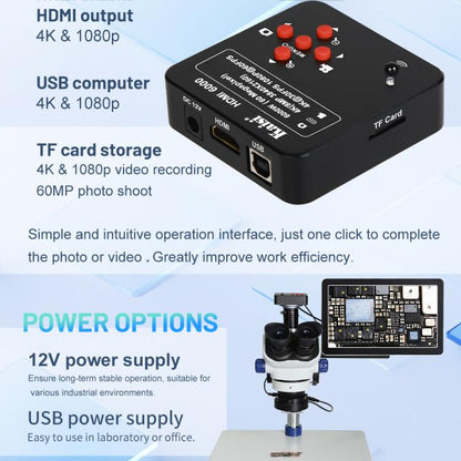 Kaisi HDMI 6000 HDMI / USB Dual Interface 60MP 4K Ultra HD Microscope Industrial Camera, Plug:EU Plug - Microscope Magnifier Series by Kaisi | Online Shopping UK | buy2fix
