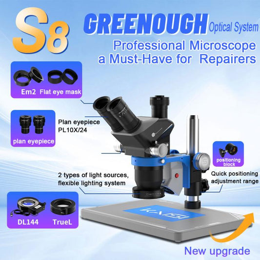 Kaisi S8 6.7-52X Zoom Trinocular Stereo Microscope Set - Microscope Magnifier Series by Kaisi | Online Shopping UK | buy2fix
