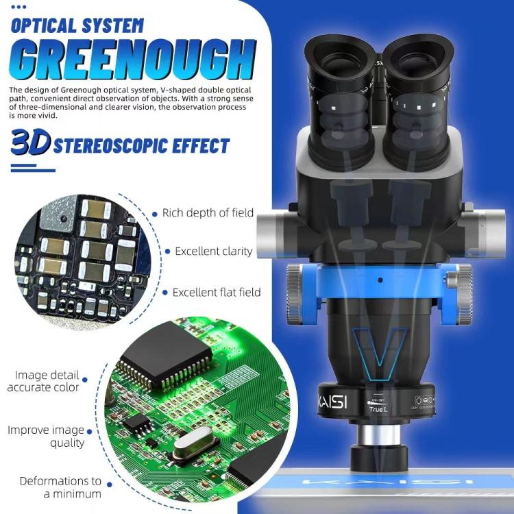 Kaisi S8 6.7-52X Zoom Trinocular Stereo Microscope Set - Microscope Magnifier Series by Kaisi | Online Shopping UK | buy2fix