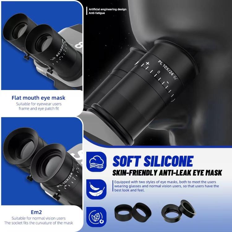 Kaisi S8 6.7-52X Zoom Trinocular Stereo Microscope Set - Microscope Magnifier Series by Kaisi | Online Shopping UK | buy2fix