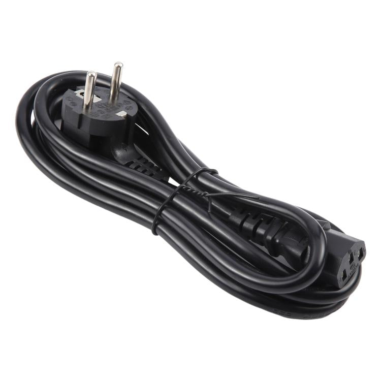 EU Plug Computer PC Power Cord 3 Pin Cable 0.5 Square, Length:1.8m(Black) - Power Cord by buy2fix | Online Shopping UK | buy2fix