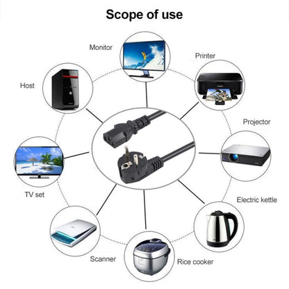 EU Plug Computer PC Power Cord 3 Pin Cable 0.5 Square, Length:1.8m(Black) - Power Cord by buy2fix | Online Shopping UK | buy2fix