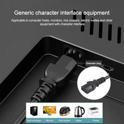 EU Plug Computer PC Power Cord 3 Pin Cable 0.5 Square, Length:1.8m(Black) - Power Cord by buy2fix | Online Shopping UK | buy2fix