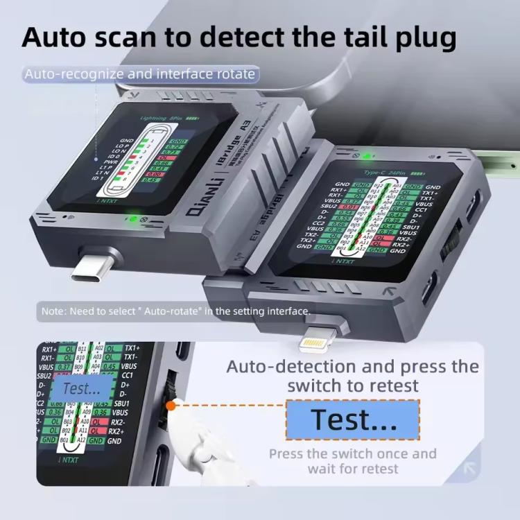 Qianli iBridge A3 Tail Plug Comprehensive Analysis Tester for Lightning & Type-C Interface Devices - Test Tools by QIANLI | Online Shopping UK | buy2fix