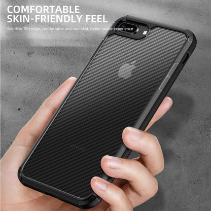 For iPhone 8 Plus / 7 Plus iPAKY Pioneer Series Carbon Fiber Texture Shockproof TPU + PC Case(Black) - More iPhone Cases by iPAKY | Online Shopping UK | buy2fix