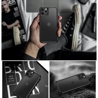 For iPhone 11 Pro iPAKY Pioneer Series Carbon Fiber Texture Shockproof TPU + PC Case(Black) - iPhone 11 Pro Cases by iPAKY | Online Shopping UK | buy2fix