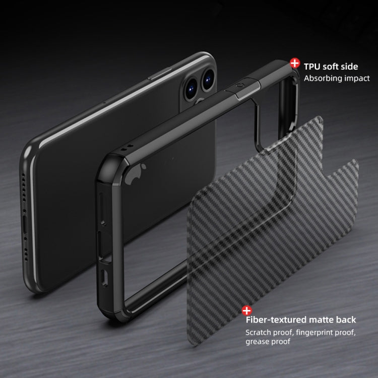For iPhone 11 Pro iPAKY Pioneer Series Carbon Fiber Texture Shockproof TPU + PC Case(Black) - iPhone 11 Pro Cases by iPAKY | Online Shopping UK | buy2fix