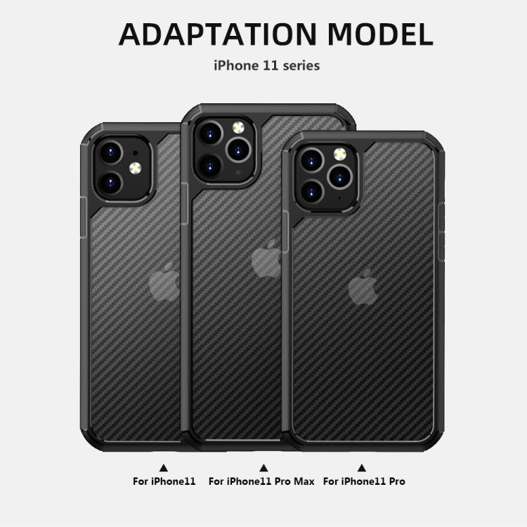 For iPhone 11 Pro iPAKY Pioneer Series Carbon Fiber Texture Shockproof TPU + PC Case(Black) - iPhone 11 Pro Cases by iPAKY | Online Shopping UK | buy2fix