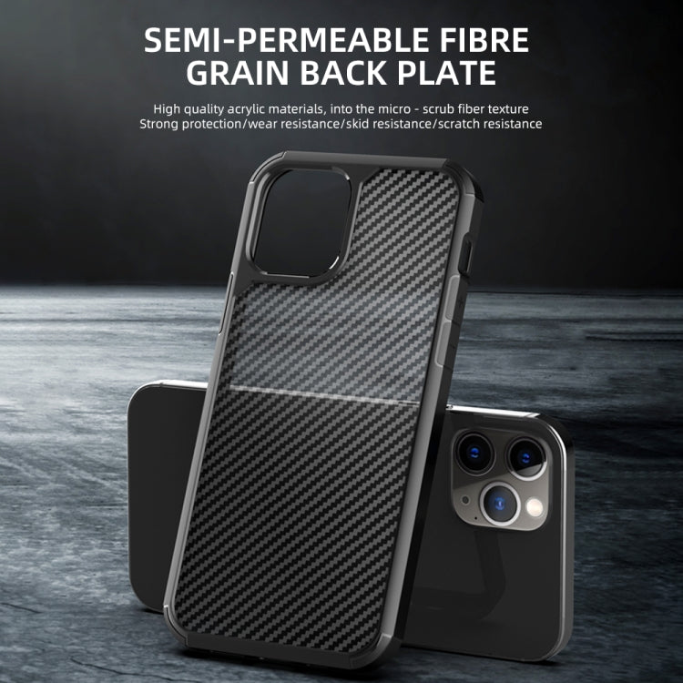 For iPhone 12 / 12 Pro iPAKY Pioneer Series Carbon Fiber Texture Shockproof TPU + PC Case(Black) - iPhone 12 / 12 Pro Cases by iPAKY | Online Shopping UK | buy2fix