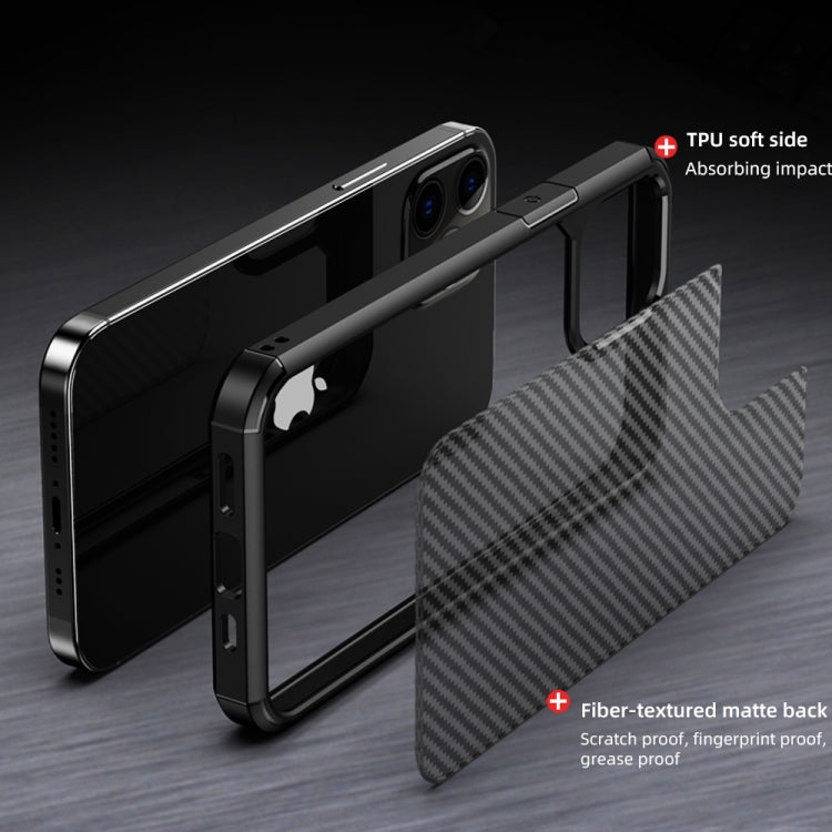 For iPhone 12 Pro Max iPAKY Pioneer Series Carbon Fiber Texture Shockproof TPU + PC Case(Black) - iPhone 12 Pro Max Cases by iPAKY | Online Shopping UK | buy2fix