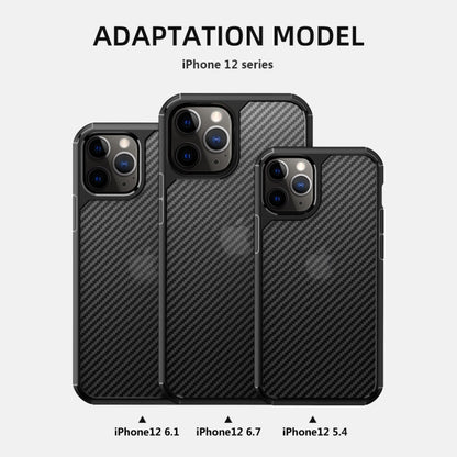 For iPhone 12 Pro Max iPAKY Pioneer Series Carbon Fiber Texture Shockproof TPU + PC Case(Black) - iPhone 12 Pro Max Cases by iPAKY | Online Shopping UK | buy2fix