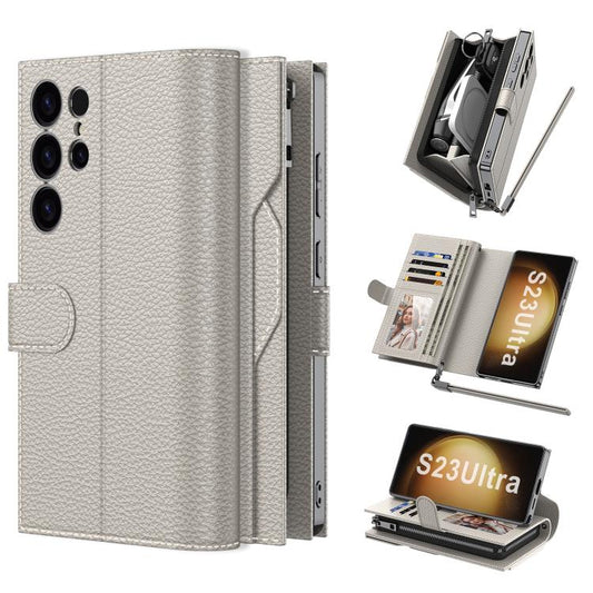 For Samsung Galaxy S23 Ultra 5G GKK Plating Wallet Leather Phone Case(Titanium Gray) - Galaxy S23 Ultra 5G Cases by GKK | Online Shopping UK | buy2fix