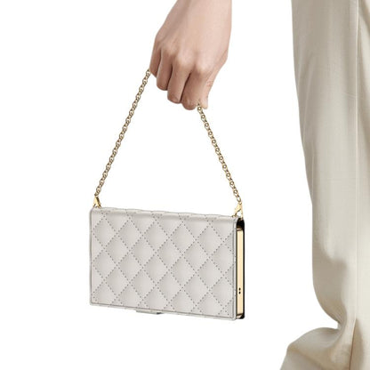 For Samsung Galaxy S24 Ultra 5G GKK Plating Diamond Texture Leather Phone Case With Crossbody Chain(Black) - Galaxy S24 Ultra 5G Cases by GKK | Online Shopping UK | buy2fix