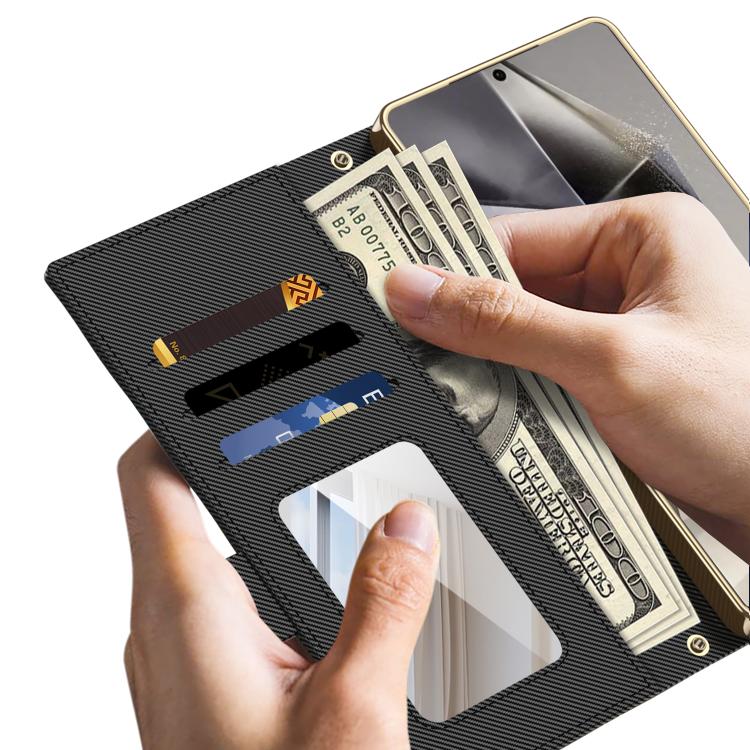 For Samsung Galaxy S24 Ultra 5G GKK Plating Diamond Texture Leather Phone Case With Crossbody Chain(Titanium Gray) - Galaxy S24 Ultra 5G Cases by GKK | Online Shopping UK | buy2fix