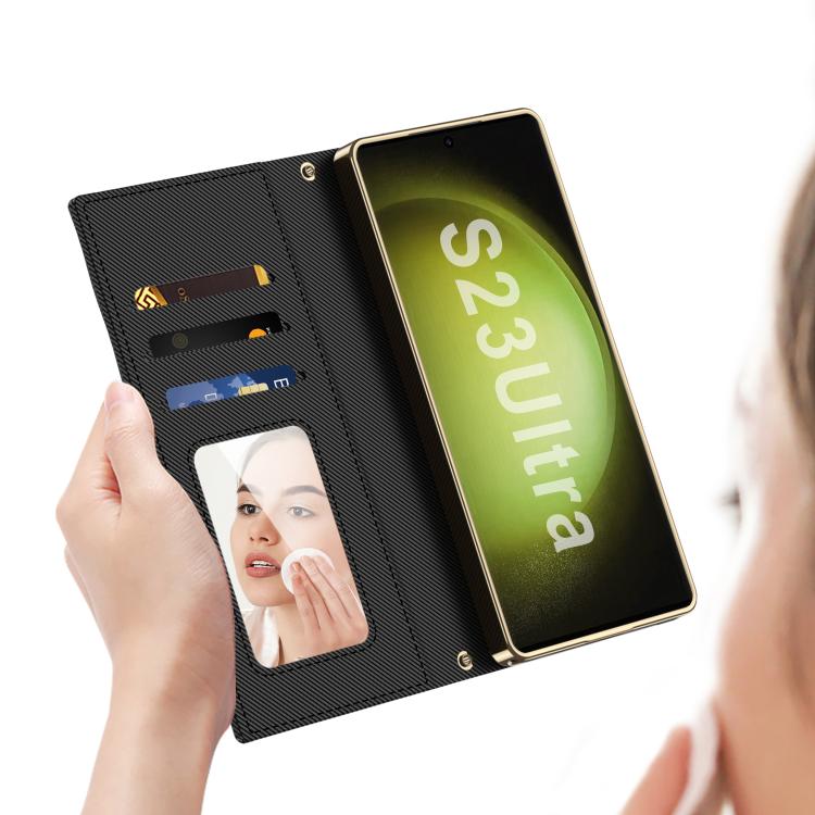 For Samsung Galaxy S23 Ultra 5G GKK Plating Diamond Texture Leather Phone Case With Crossbody Chain(Titanium Gray) - Galaxy S23 Ultra 5G Cases by GKK | Online Shopping UK | buy2fix