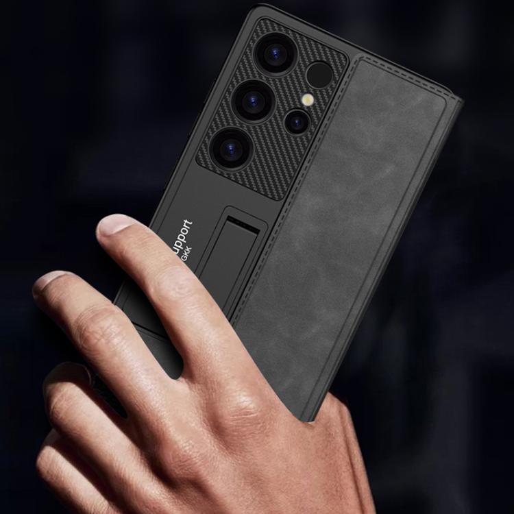 For Samsung Galaxy S25 Ultra 5G GKK Flip Wallet Leather Phone Case, Frosted Series, Not Included Pen(Frosted Black) - Galaxy S25 Ultra 5G Cases by GKK | Online Shopping UK | buy2fix