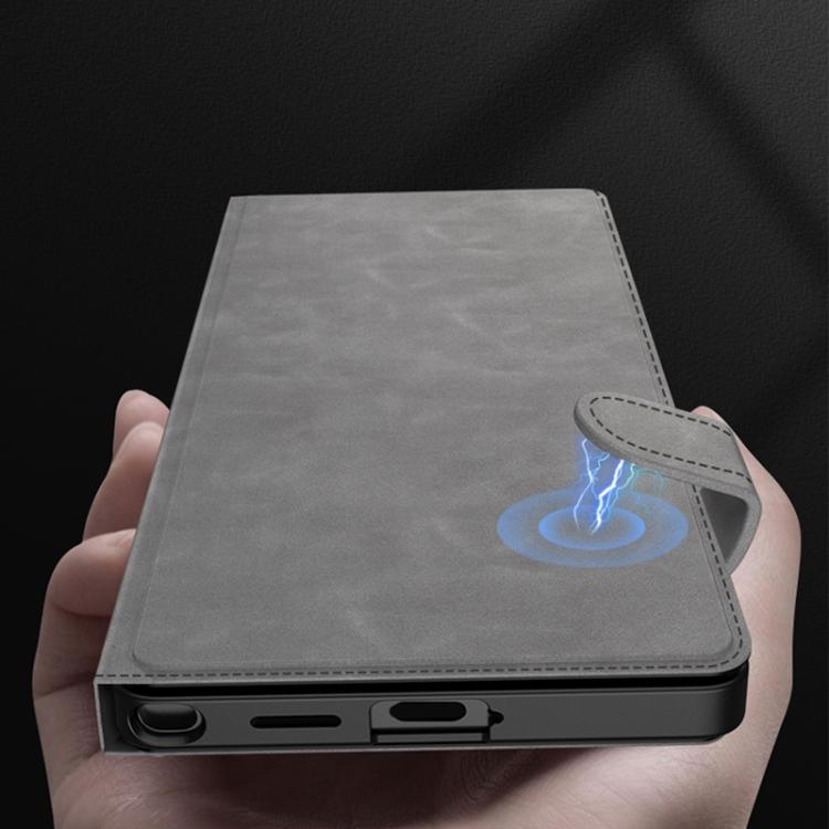 For Samsung Galaxy S25 Ultra 5G GKK Flip Wallet Leather Phone Case, Frosted Series, Not Included Pen(Frosted Black) - Galaxy S25 Ultra 5G Cases by GKK | Online Shopping UK | buy2fix