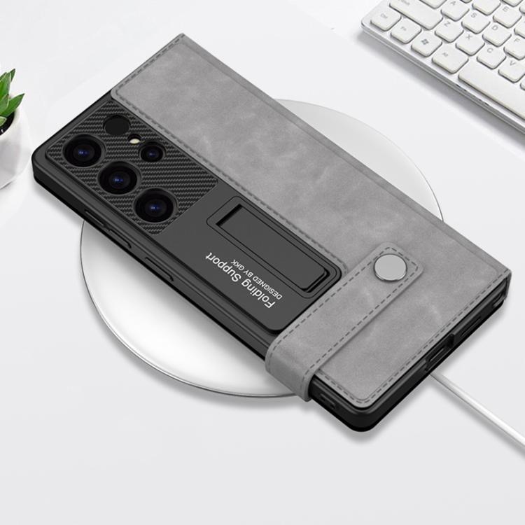 For Samsung Galaxy S25 Ultra 5G GKK Flip Wallet Leather Phone Case, Frosted Series, Not Included Pen(Frosted Grey) - Galaxy S25 Ultra 5G Cases by GKK | Online Shopping UK | buy2fix