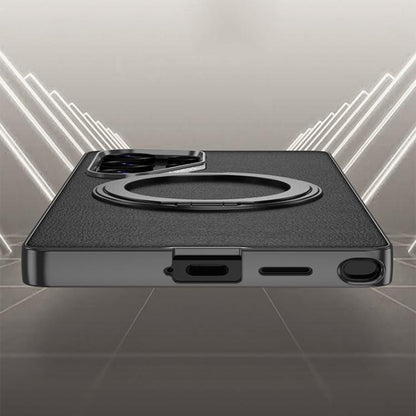 For Samsung Galaxy S25 Ultra 5G GKK Metal Paint Skin Feel Leather Phone Case With Magnetic Rotating Holder, Not Included Pen(Black) - Galaxy S25 Ultra 5G Cases by GKK | Online Shopping UK | buy2fix