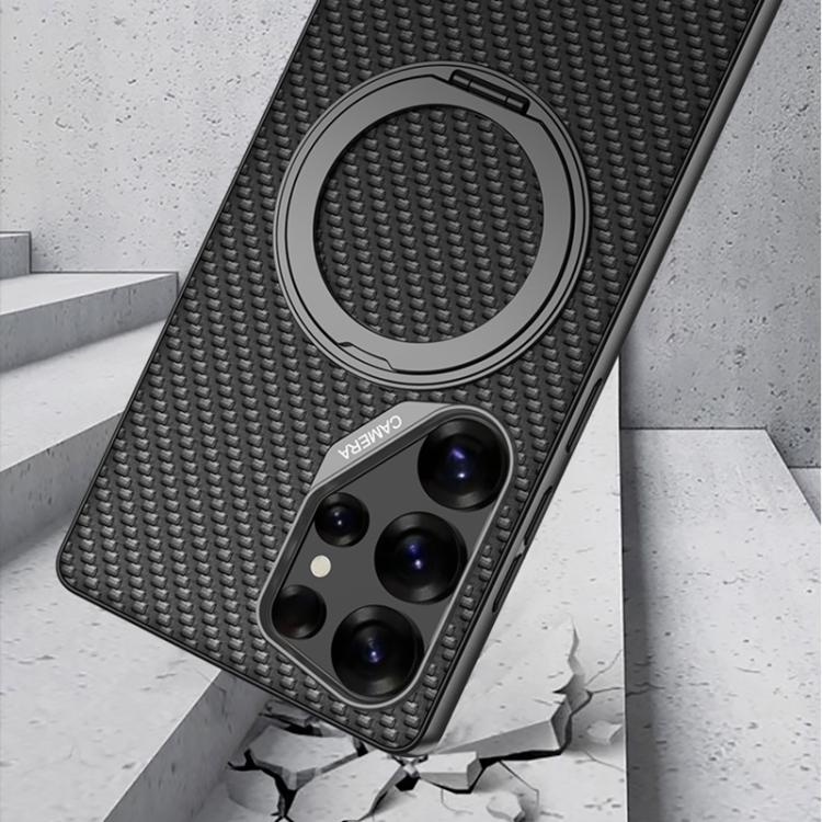 For Samsung Galaxy S25 Ultra 5G GKK Metal Paint Skin Feel Leather Phone Case With Magnetic Rotating Holder, Not Included Pen(Titanium Gray) - Galaxy S25 Ultra 5G Cases by GKK | Online Shopping UK | buy2fix