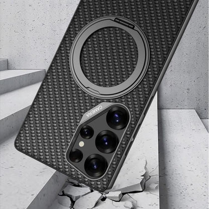 For Samsung Galaxy S25 Ultra 5G GKK Metal Paint Skin Feel Leather Phone Case With Magnetic Rotating Holder, Not Included Pen(Titanium Gray) - Galaxy S25 Ultra 5G Cases by GKK | Online Shopping UK | buy2fix