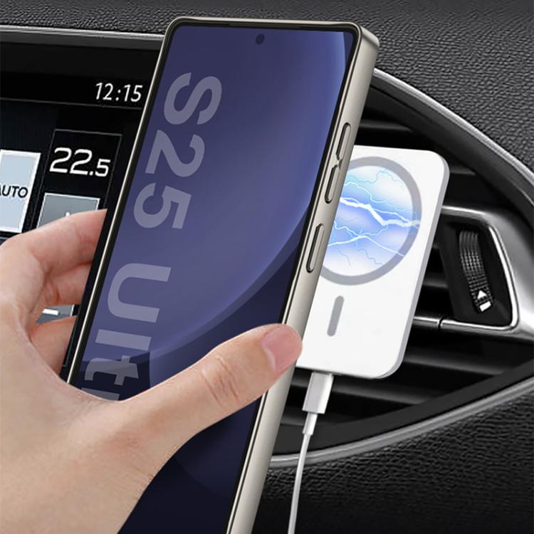 For Samsung Galaxy S25 Ultra 5G GKK Metal Paint Skin Feel Leather Phone Case With Magnetic Rotating Holder, Not Included Pen(Orange) - Galaxy S25 Ultra 5G Cases by GKK | Online Shopping UK | buy2fix