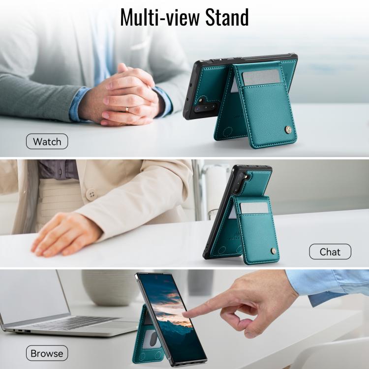 For Samsung Galaxy Note10+ JEEHOOD J06 British Style RFID MagSafe Card Bag PU Phone Case(Green) - Galaxy Phone Cases by JEEHOOD | Online Shopping UK | buy2fix