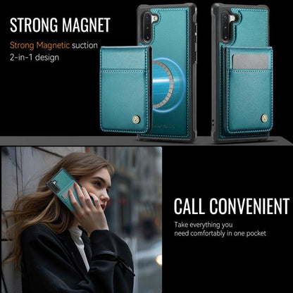 For Samsung Galaxy Note10+ JEEHOOD J06 British Style RFID MagSafe Card Bag PU Phone Case(Green) - Galaxy Phone Cases by JEEHOOD | Online Shopping UK | buy2fix