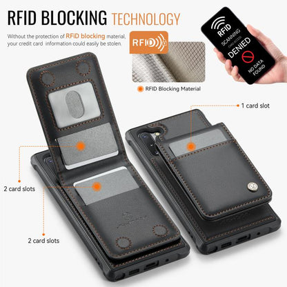 For Samsung Galaxy Note10+ JEEHOOD J06 British Style RFID MagSafe Card Bag PU Phone Case(Black) - Galaxy Phone Cases by JEEHOOD | Online Shopping UK | buy2fix