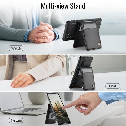 For Samsung Galaxy Note10+ JEEHOOD J06 British Style RFID MagSafe Card Bag PU Phone Case(Black) - Galaxy Phone Cases by JEEHOOD | Online Shopping UK | buy2fix