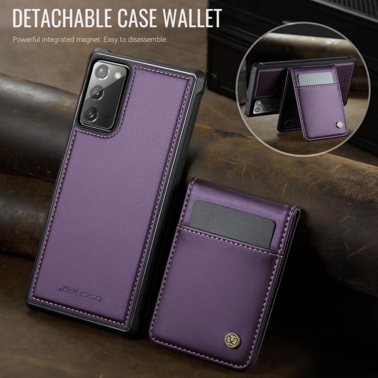 For Samsung Galaxy Note20 JEEHOOD J06 British Style RFID MagSafe Card Bag PU Phone Case(Purple) - Galaxy Note20 Cases by JEEHOOD | Online Shopping UK | buy2fix