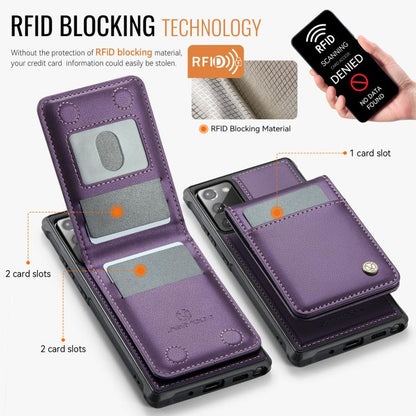 For Samsung Galaxy Note20 JEEHOOD J06 British Style RFID MagSafe Card Bag PU Phone Case(Purple) - Galaxy Note20 Cases by JEEHOOD | Online Shopping UK | buy2fix