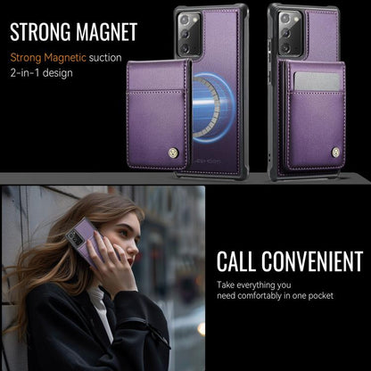 For Samsung Galaxy Note20 JEEHOOD J06 British Style RFID MagSafe Card Bag PU Phone Case(Purple) - Galaxy Note20 Cases by JEEHOOD | Online Shopping UK | buy2fix