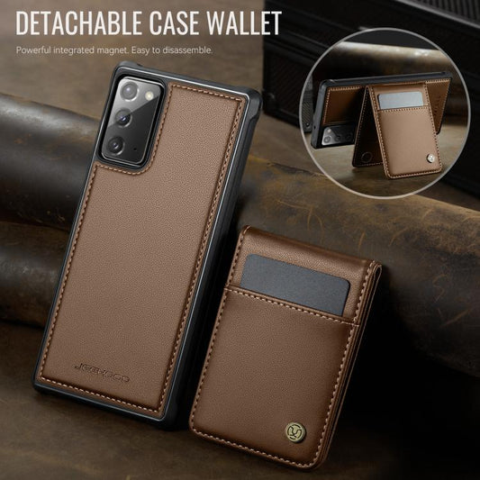 For Samsung Galaxy Note20 JEEHOOD J06 British Style RFID MagSafe Card Bag PU Phone Case(Brown) - Galaxy Note20 Cases by JEEHOOD | Online Shopping UK | buy2fix