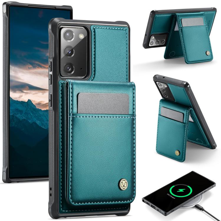 For Samsung Galaxy Note20 JEEHOOD J06 British Style RFID MagSafe Card Bag PU Phone Case(Green) - Galaxy Note20 Cases by JEEHOOD | Online Shopping UK | buy2fix