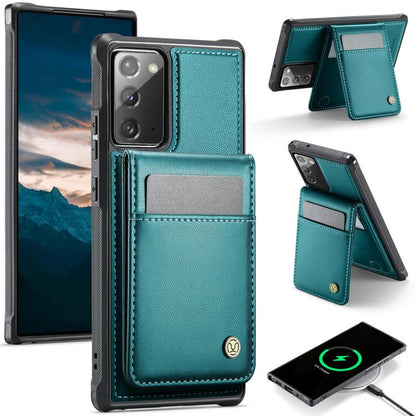 For Samsung Galaxy Note20 JEEHOOD J06 British Style RFID MagSafe Card Bag PU Phone Case(Green) - Galaxy Note20 Cases by JEEHOOD | Online Shopping UK | buy2fix