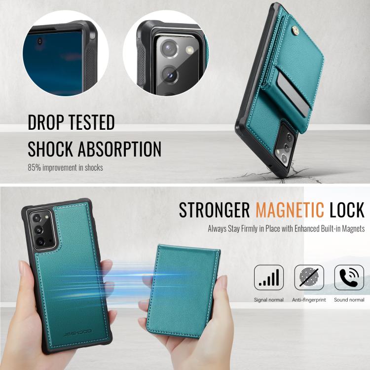 For Samsung Galaxy Note20 JEEHOOD J06 British Style RFID MagSafe Card Bag PU Phone Case(Green) - Galaxy Note20 Cases by JEEHOOD | Online Shopping UK | buy2fix