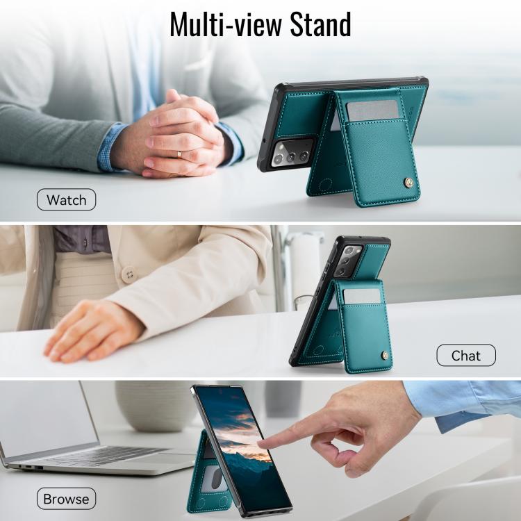 For Samsung Galaxy Note20 JEEHOOD J06 British Style RFID MagSafe Card Bag PU Phone Case(Green) - Galaxy Note20 Cases by JEEHOOD | Online Shopping UK | buy2fix