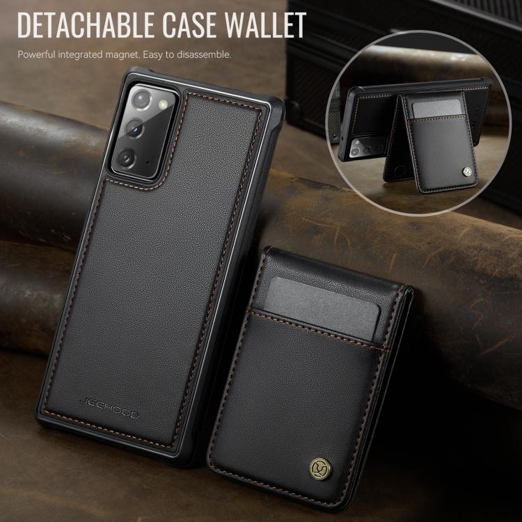 For Samsung Galaxy Note20 JEEHOOD J06 British Style RFID MagSafe Card Bag PU Phone Case(Black) - Galaxy Note20 Cases by JEEHOOD | Online Shopping UK | buy2fix