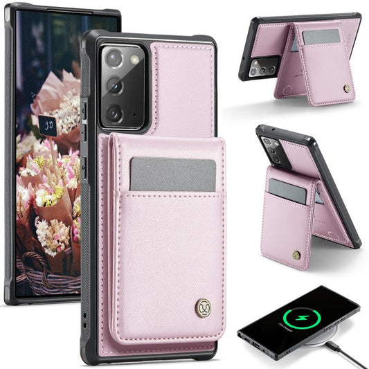 For Samsung Galaxy Note20 JEEHOOD J06 British Style RFID MagSafe Card Bag PU Phone Case(Pink) - Galaxy Note20 Cases by JEEHOOD | Online Shopping UK | buy2fix