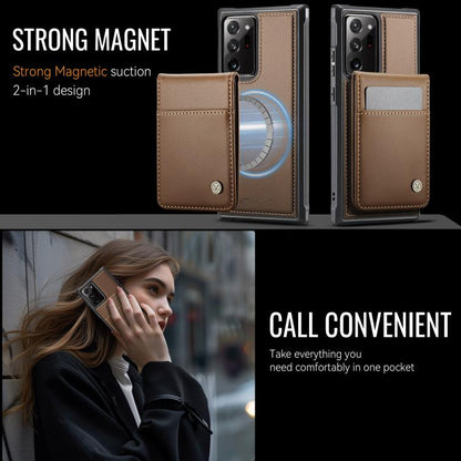 For Samsung Galaxy Note20 Ultra JEEHOOD J06 British Style RFID MagSafe Card Bag PU Phone Case(Brown) - Galaxy Note20 Ultra Cases by JEEHOOD | Online Shopping UK | buy2fix